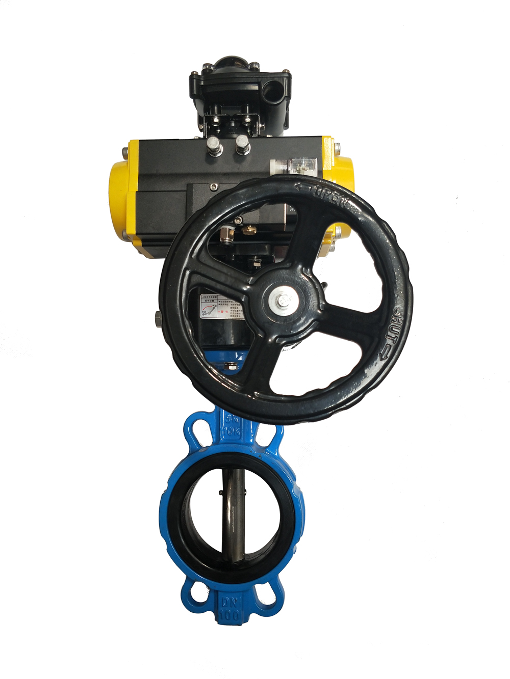 D671X-16C-DN100氣動帶手動蝶閥（fá）